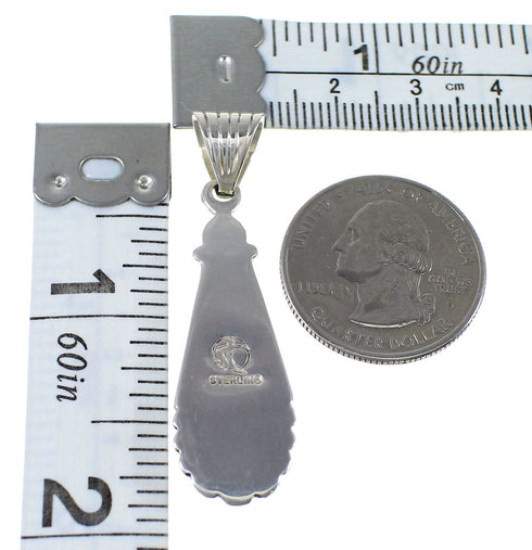 Southwestern Sterling Silver And Turquoise Pendant AX78377